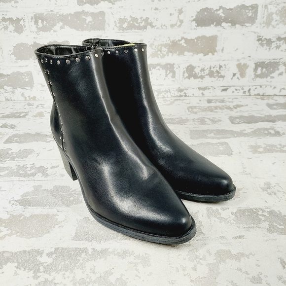 New BP. Wylie Black Faux Leather Studded Bootie  W797 - Picture 4 of 12